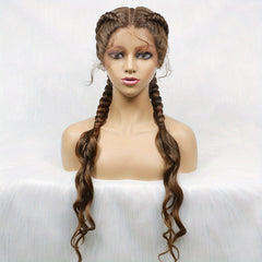 12 Cm Synthetic Cornrow Braided Wigs Lace Front Wigs With Baby Hair
