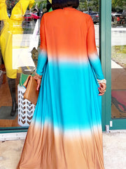 Women's Plus Ombre Print Long Sleeve Cardigan & Tube Jumpsuit Set