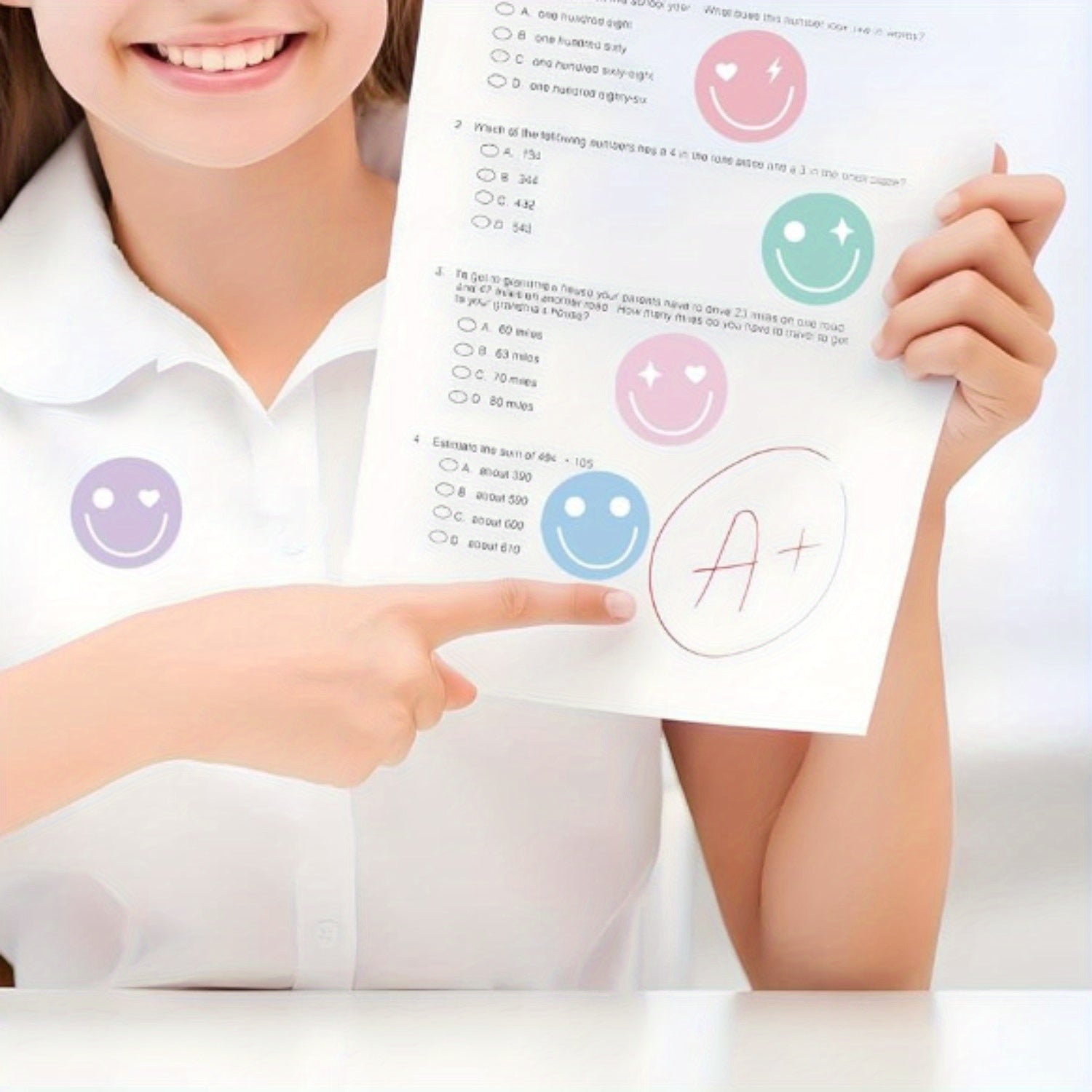 500pcs Pastel Smile Face Sticker Roll - Colorful Reward Labels