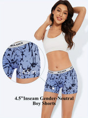3pcs Random Print Boyshort Panties Soft & Comfortable Women's Lingerie