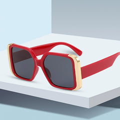 Multicolor Women's Square Sunglasses With Zipper Case