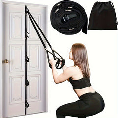 1pc Resistance Rope With Door Anchor 5 Loops Elastic Rope 200in