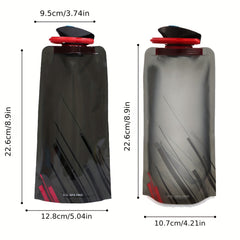 2pcs 700ML Foldable PVC Water Bottles for Travel
