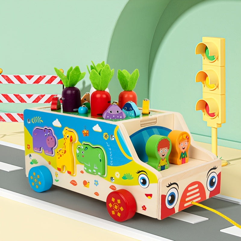 Carrot Pulling Fishing Pairing Block Toy for Kids