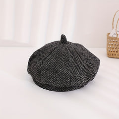 Striped Sun Cap for Kids Girls Newsboy Hat