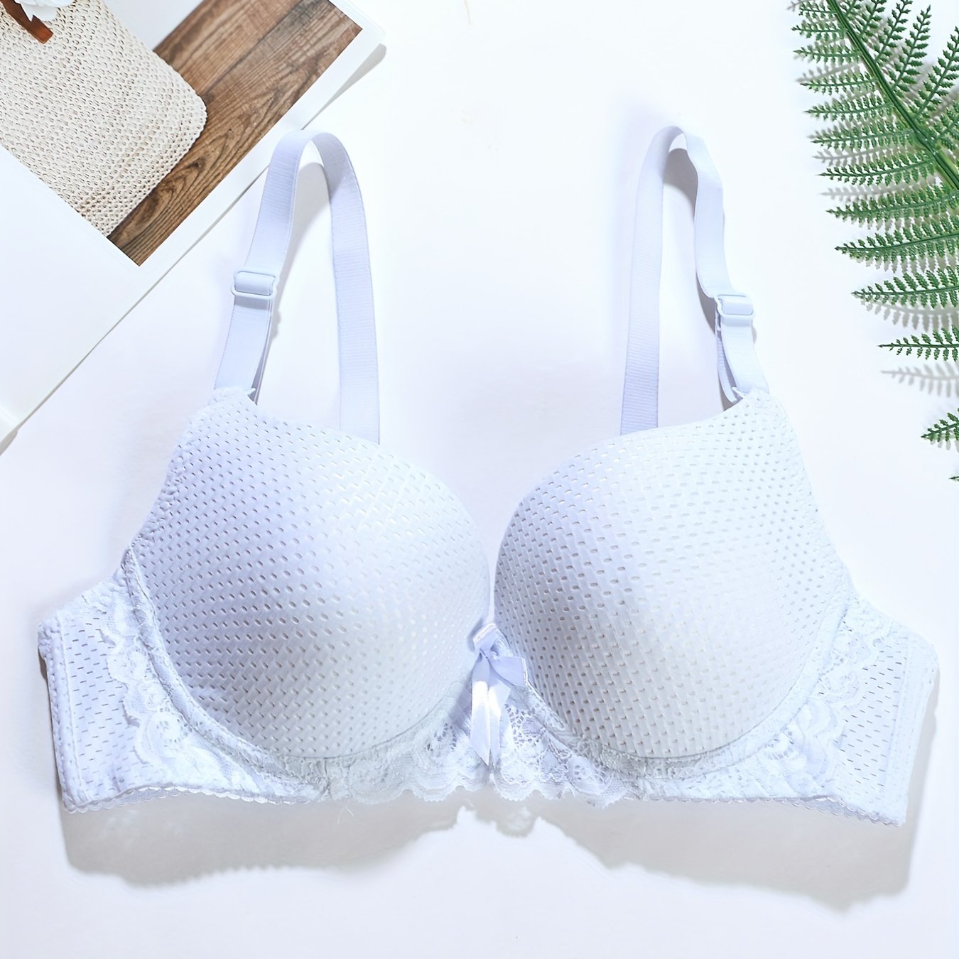 Lace Push Up Bra with Bow Tie