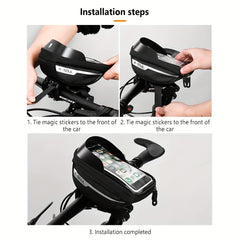 Large Capacity Bike Phone Stand Bag 6-7 inch Touch Screen Waterproof Front Frame