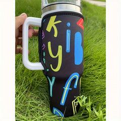 Insulated Reusable Coffee Cup Sleeve Keeps Drinks Cold Fits 40oz Tumbler