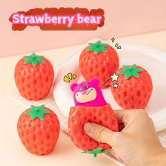Soft Strawberry Bears Sensory Fidget Toys Set of 8pcs