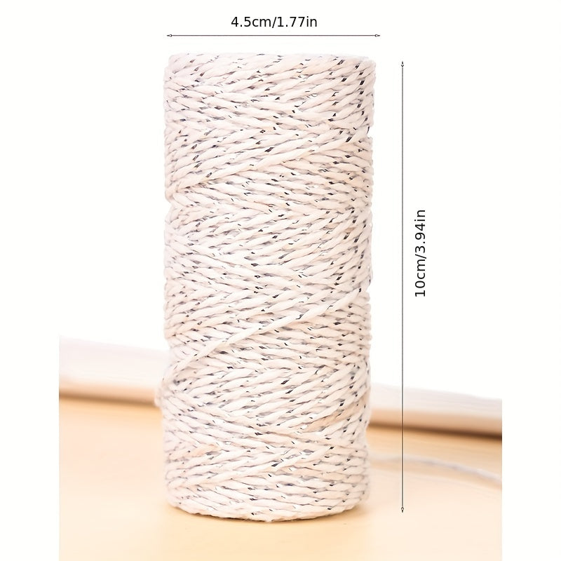 5mm Colorful Golden Silk Cotton Rope, 50m, DIY Webbing Accessories