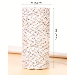 5mm Colorful Golden Silk Cotton Rope, 50m, DIY Webbing Accessories