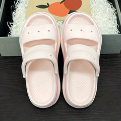 Women's Solid Beach Slippers Soft Platform Comfort