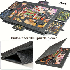 Portable Puzzle Table with Stand and 6 Drawers