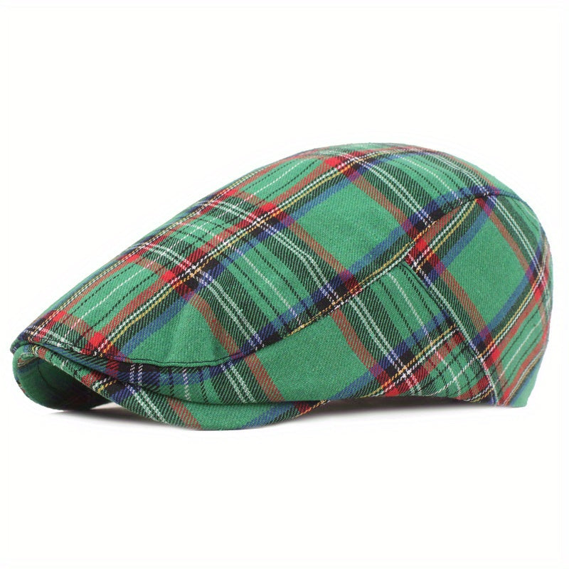 Unisex Checkered Peaked Cap Sunscreen Hat