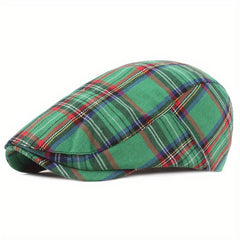 Unisex Checkered Peaked Cap Sunscreen Hat