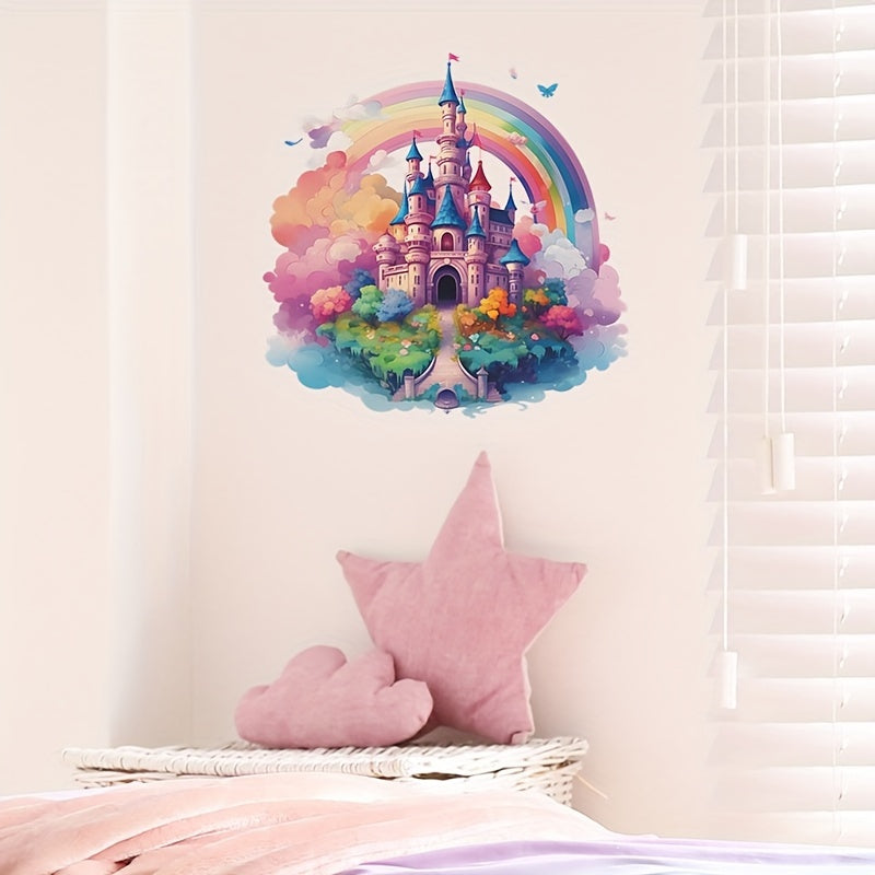 Castle Wall Stickers Rainbow Clouds Children's Room Decoration