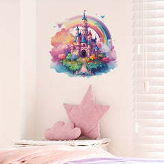Castle Wall Stickers Rainbow Clouds Children's Room Decoration