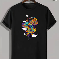 Futuristic City Print Men's Sports T-shirt