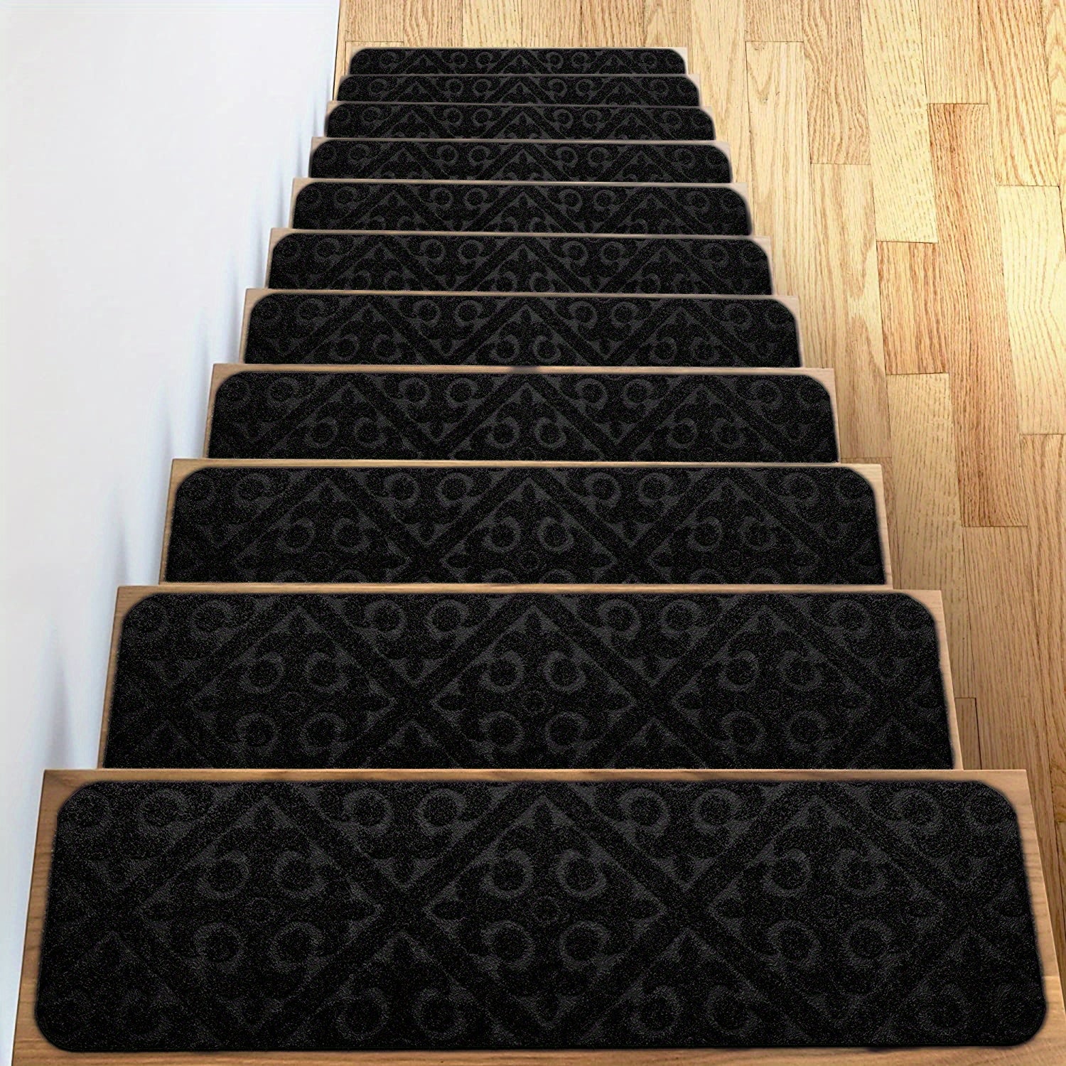 15pcs Non-slip Self-Adhesive Stair Mat Embossed Step Sticker