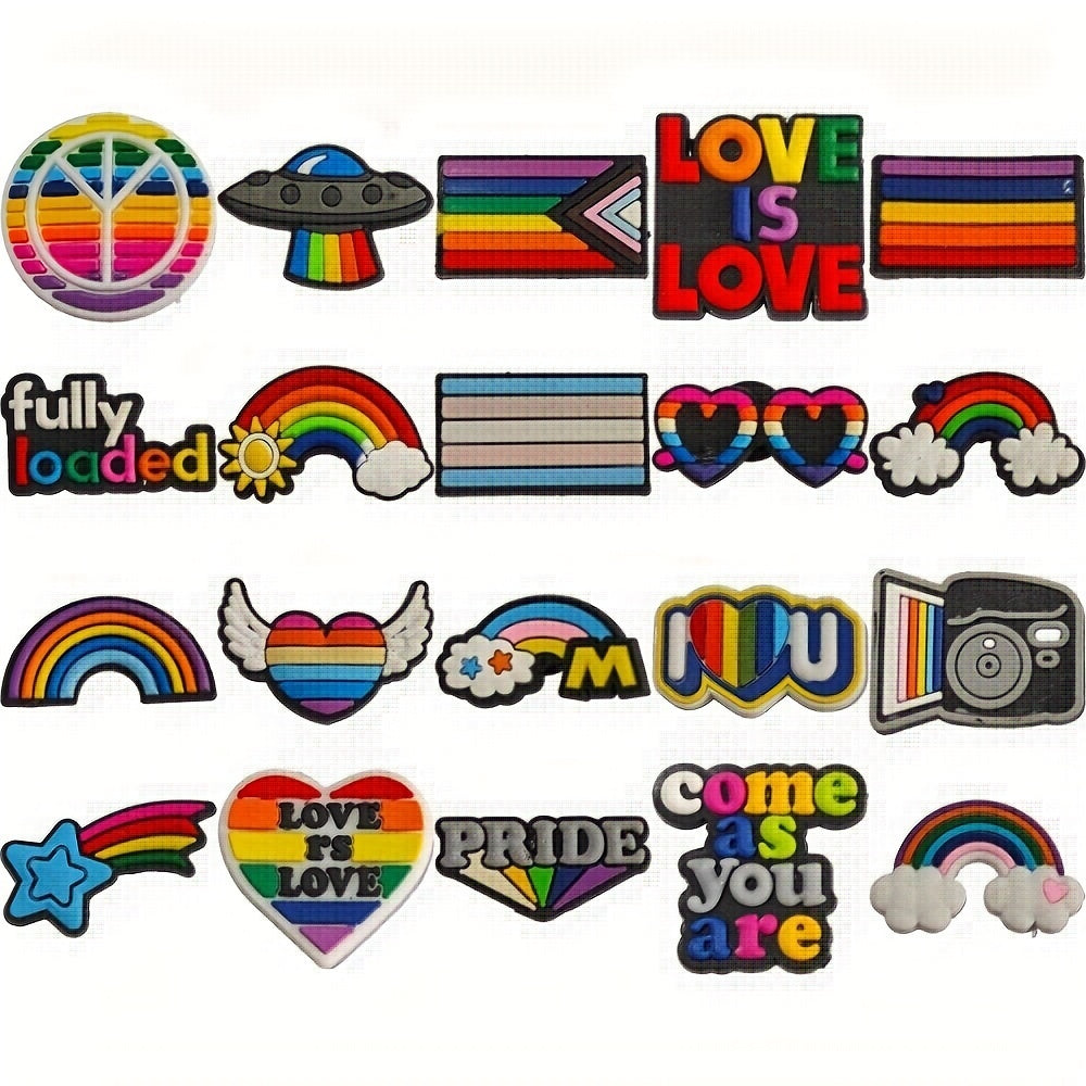 20Pcs Rainbow Charms Accessories Gift for Kids Girls Boys Teens Men Women Adults