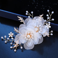 Crystal Flower Leaf Hair Clip Headband Bridal Hair Accessories