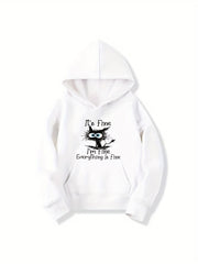 Funny Cat Graphics Girls' Long Sleeve Casual Hoodie Sweatshirt