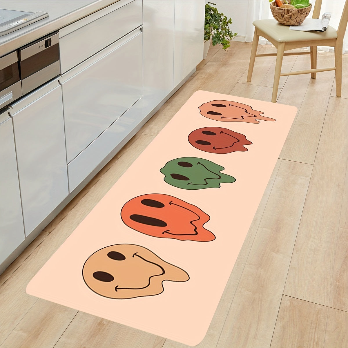 Cartoon Skull Kitchen Rug Soft Anti Fatigue Waterproof Non Slip