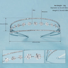 Rhinestone Flower Stretch Headband Adult Mini Hairband Party Hair Accessories