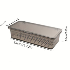 Transparent Chopstick Holder Kitchen Storage Box Plastic Drain Fridge Box