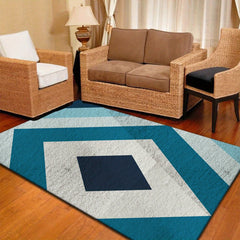 Geometric Loop Velvet Area Rug Soft Living Room Mat