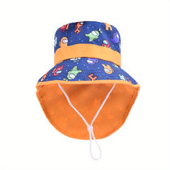 Kids Summer Beach Hat Sun Protection Shawl Large Brim Fisherman Hat