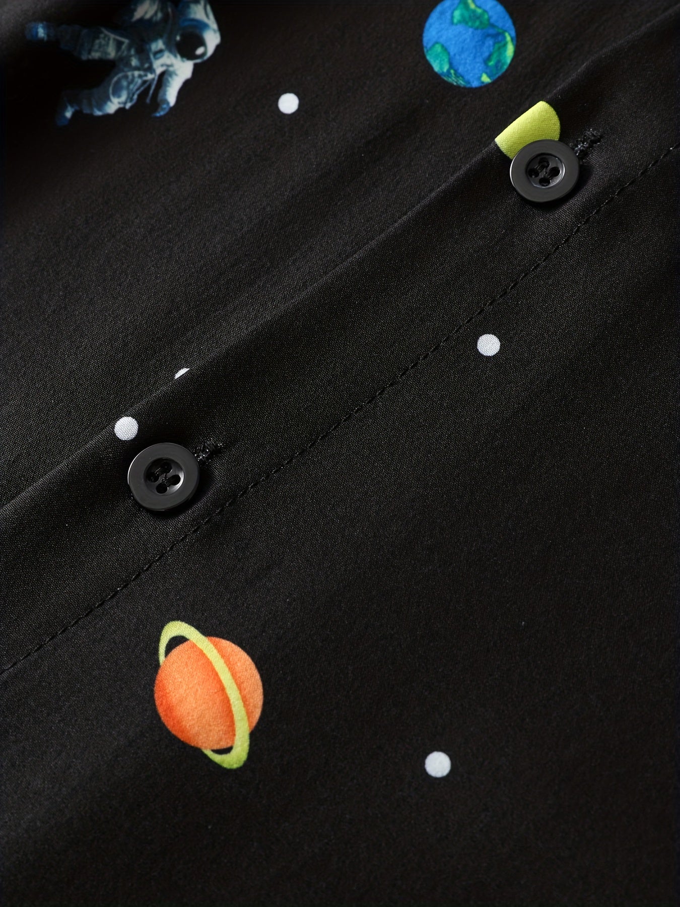 Astronaut Print Men's Long Sleeve Shirt