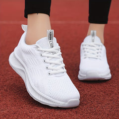 Women's Mesh Tennis Sports Shoes Lightweight Thick Bottom Travel Shoes