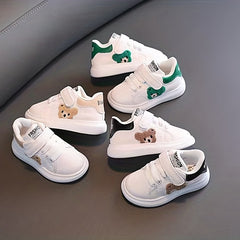 Embroidered Bear Low Top Skateboard Shoes For Girls