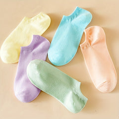6 Pairs Women's Soft Lightweight Ankle Socks Solid Color Low Cut Stockings
