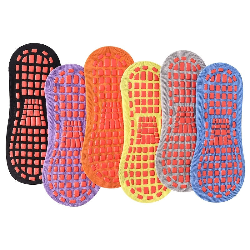 6 Pairs Non Slip Yoga Socks Low Cut Comfy Socks for Youth Adult