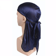 1PC Wave Cap Durag Men Pirate Hat Long Tail Hip Hop Headwraps Breathable Sat