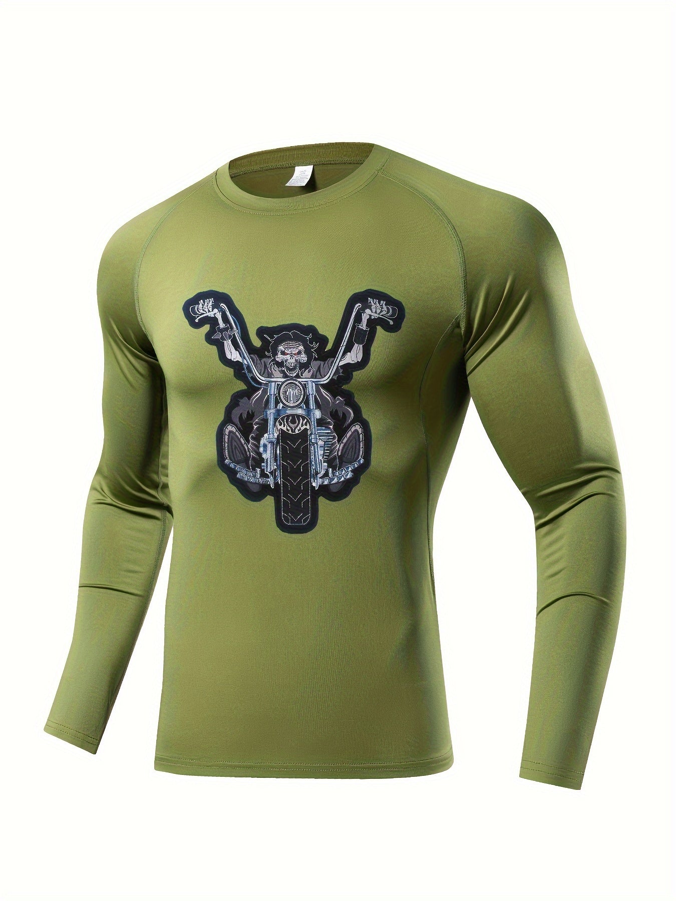 Skeleton Compression Long Sleeve Athletic Baselayer Undershirt