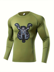 Skeleton Compression Long Sleeve Athletic Baselayer Undershirt