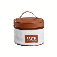 Colorblock Letter Patched Cosmetic Bag Zipper Argyle Makeup Organizer
