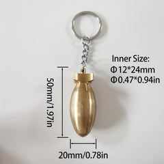 Creative Bomb Shaped Medicine Bottle Keychain Waterproof Sealed Jar Pendant