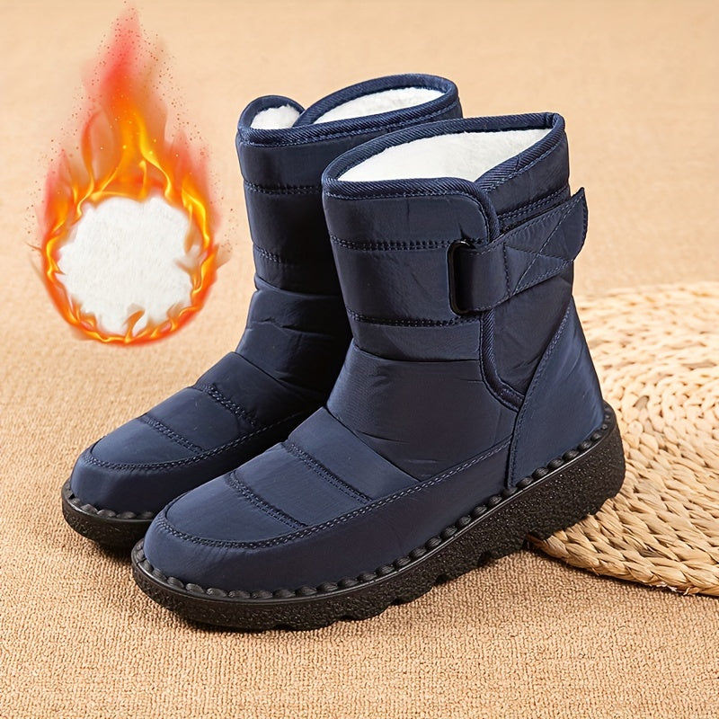 Women's Waterproof Snow Boots Fleece Lined Warm Mid Calf Non Slip Winter Boots