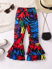 Girls Colorful Leggings Flared Pants Trousers