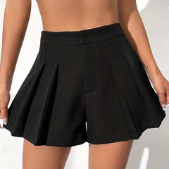 High Waist Pleated Shorts for Women