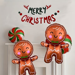Gingerbread Man Balloon Set for Holiday Party Decor