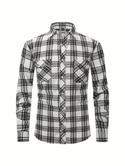Men's Plaid Button Up Shirt Long Sleeve
