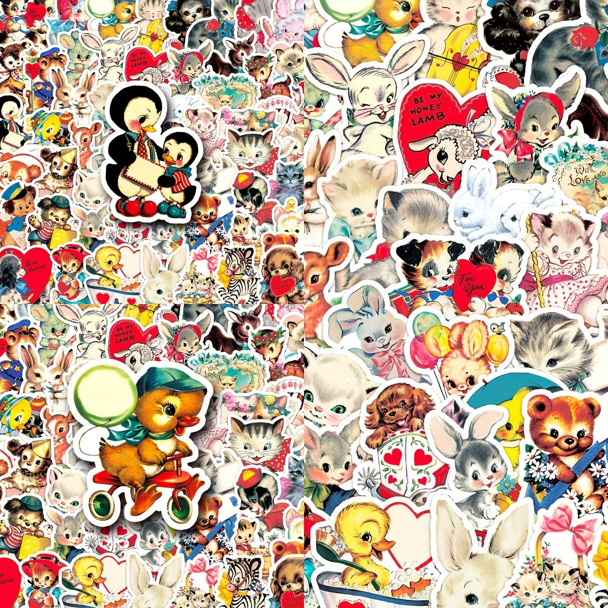 66pcs Cartoon Animal Graffiti Stickers DIY Diary Sticker