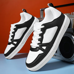 Men's Lace-Up PU Leather Skate Shoes Good Traction Breathable