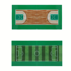 2pcs Building Blocks Basketball Soccer Field Baseboards 25x25 Durable ABS Gr