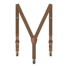 Kids Retro Y Shape Solid Suspenders Adjustable